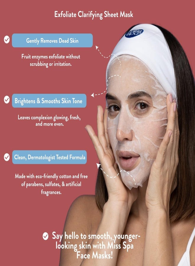 MISS SPA Exfoliate Facial Sheet Mask Pineapple Lemon Enzyme Sheet Mask to Remove Dead Skin, Clear Pores Brighten Dull Skin Dermatologist Tested, Cruelty-Free, 4-Pack - Image 2
